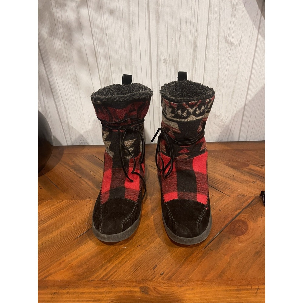 Madden Girl Womens Boots Ankle Plaid Bootie, Size 8 1/2 Western Pattern